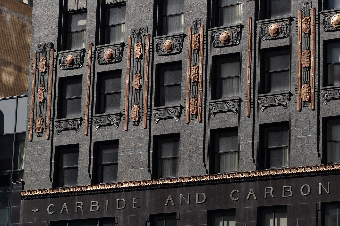 The facade and lettering