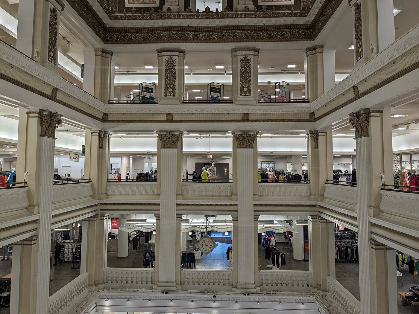 The interior atrium of the building