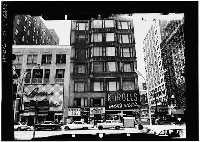 The Reliance Building with the Karoll's storefront at its base, in a Historic American Buildings Survey photograph