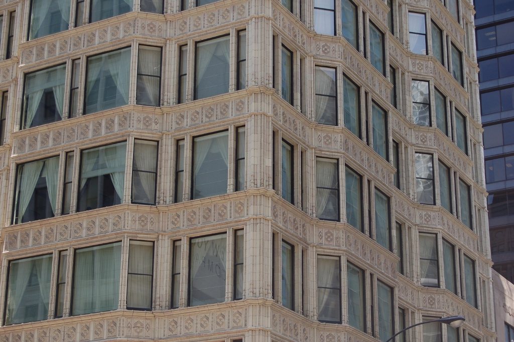 A detail of the Reliance Building facade